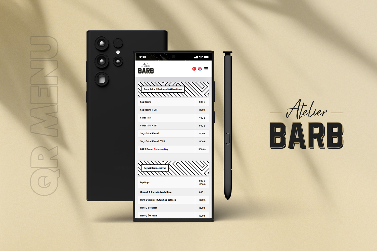 Barb Atelier QR Menu